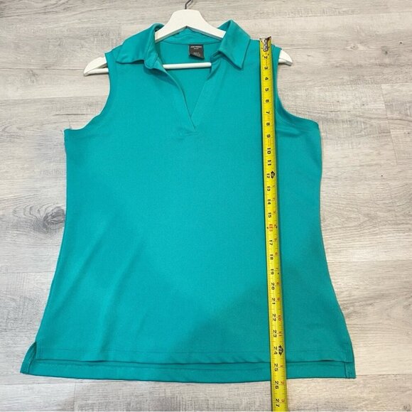 Sleeveless Collared Shirt in Teal Size L Perfect for Golf or Tennis - Picture 8 of 14